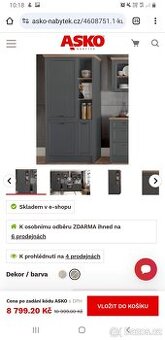Kuchyňská skříň pro vestavnou lednici Jasmin, antracit - 1