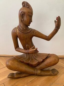 Socha Budha dřevěný 50 cm vysoký
