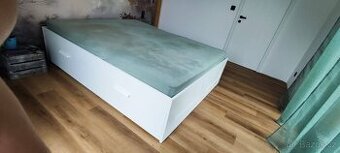 Postel s úložným prostorem 160x200 cm, bílá