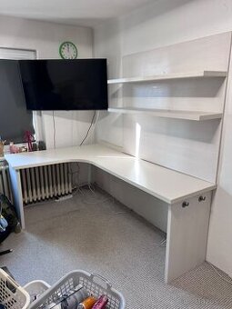 Psací stůl, rohový s policí