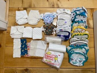 Velká sada novorozeneckých látkových plen