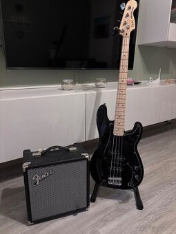 Squier Precision Bass + Fender Rumble 15 – TOP stav, komplet