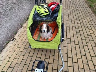 Přívěs na kolo pro psa do 30 kg a běžecký vozík jogger 2 v 1
