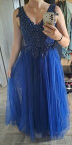 Modré plesové šaty/maturitní šaty