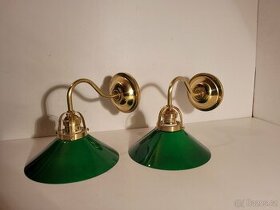 1 x mosazná lampa, lampička, zelený širm , až 6 ks - 1