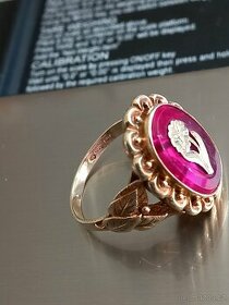 Starožitný 180let zdobeny 14K prsten