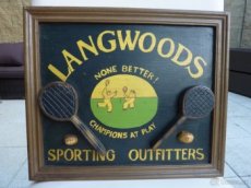 Dřevěná cedule /tenis/ Langwoods - 1