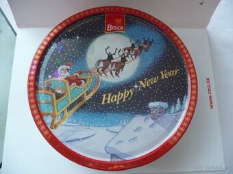 PLECHOVÁ KRABIČKA HAPPY NEW YEAR, stav viz fota - 1