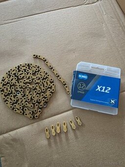 Řetěz KMC X-12 Ti-N černo/zlatý 124 článků + 6x rychlospojka