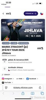 Koncert Jihlava Marek Ztracený VIP