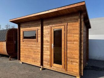 Venkovní finská sauna HANKO 2,1x3,7m, 2 místnosti - 1