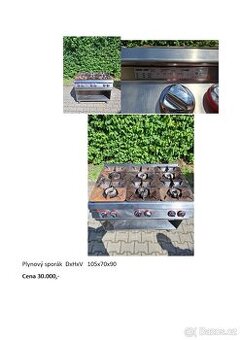 Sporák, Ohřívací vana, chladící stůl do gastroprovozu