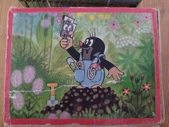 Staré dřevěné kostky Krtka