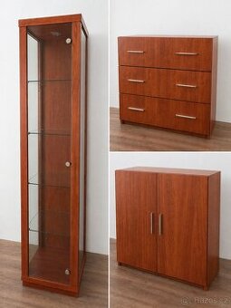 Sestava nábytku – komoda, vitrína a skříňka