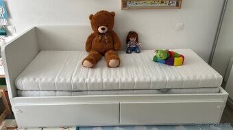 Rozkládací postel IKEA FLEKKE 80x200-160x200 +2 matrace