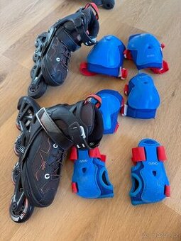 Dětské inline brusle Oxelo 29–32 + chrániče zdarma