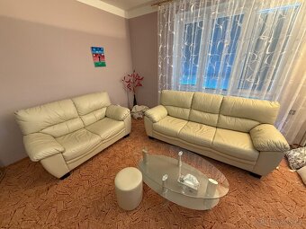 kožená sedací souprava – 2× sedačka (160 cm + 200 cm