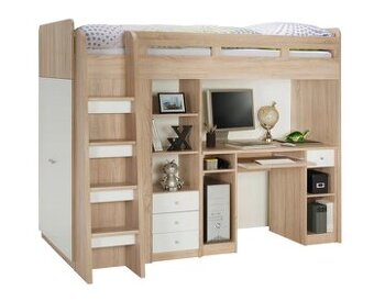 Vyvýšená postel s psacím stolem