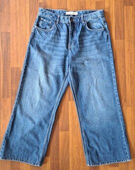 Džíny rifle Bershka - široké nohavice, vel. 44 zkrácené