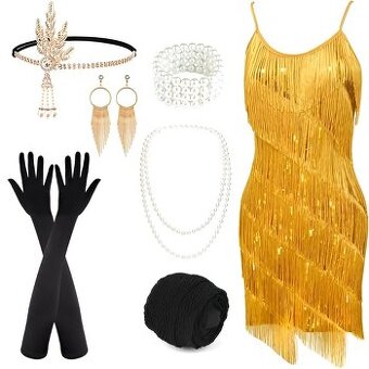 Dámský kostým PLULON zlatý ,vel. M