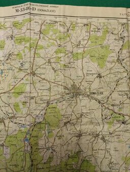 Prodám vojenskou mapu z roku 1956