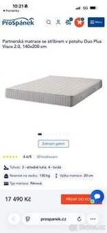 Matrace se stříbrem v potahu Duo Plus Visco 2.0,