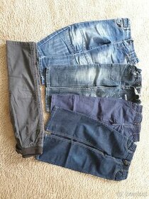Kalhoty /zateplené džíny - 98/104 - 8ks - 1
