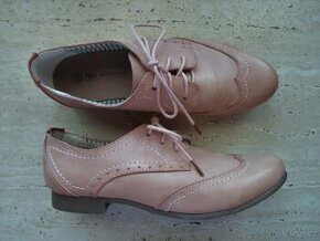 Růžové boty polobotky oxfordy - 40