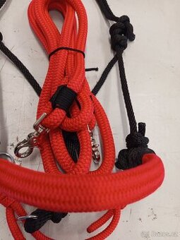 Jezdecka ohlavka sidepull a otěže nové červené