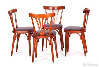 Robustní jídelní židle , nové čalounění, 4 kusy.