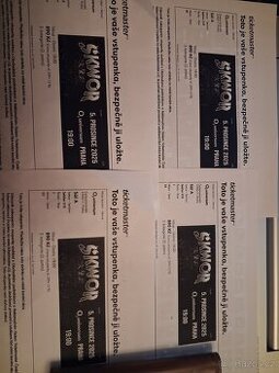 Škvor 4 lístky k sezení vedle sebe pátek 5.12.205 Universum