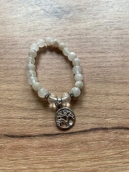 Minerální náramek – mléčný křišťál, strom života 🤍