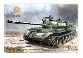 plechová cedule - tank T-55A (Východní Německo)