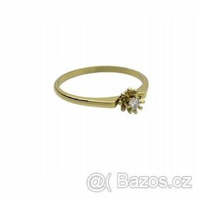 Zlatý prsten s diamantem - nový - k odběru ihned - 1