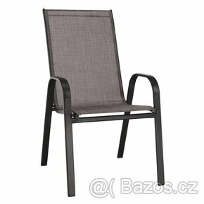 Stohovatelná židle zahradní, hnědý melír, ALDERA