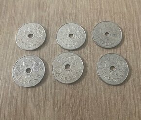 6x mince 1 Krone Norsko