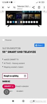 Prodám novou televizi Sencor