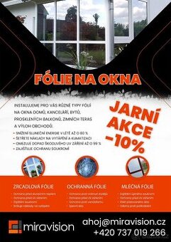 Folie na okna - Protisluneční , Zrcadlové , Ochranné fólie