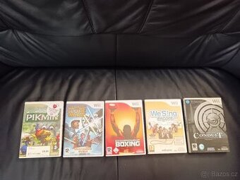 Hry Nintendo Wii 5 kusů,Pikmin,StarWars,Boxing,TheCondult,..