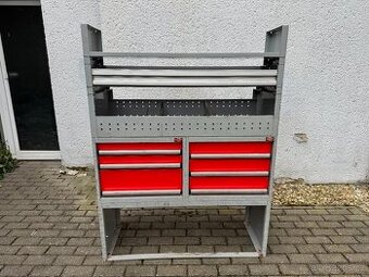 Regály, dílenská vestavba do dodávky