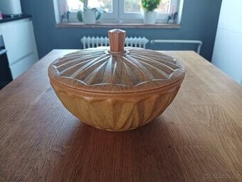 VELKÁ DESIGNOVÁ VINTAGE KUBISTICKÁ BAKELITOVÁ DÓZA