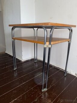 Retro trubkový chromovaný stolek 70.léta
