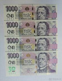Bankovka 1000kč s přítiskem 30 výročí UNC - 1