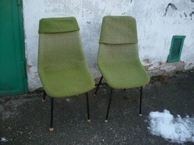 2 zachovalé retro Vertex židle - původní čaloun