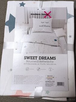 NOVÉ HVĚZDIČKOVÉ POVLEČENÍ - 70x90 / 140 x 200 CM=