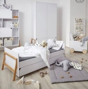 Dětská bílá sestava - škříň a postýlka Lotta