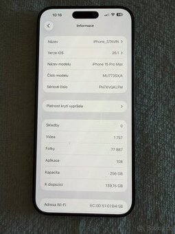Prodej IPhone 15 Pro Max 256 GB