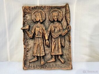 Obraz reliéf Sv. Krispín a Krispinián bronz plastika