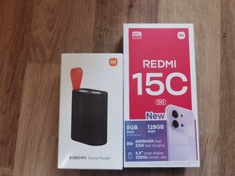 Mobil Xiaomi Redmi 15C a reproduktor Xiaomi Sound Pocket