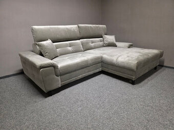 Nová rozkládací rohová sedačka stříbrná